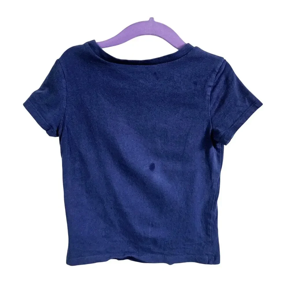 OshKosh Girls 5 Short Sleeve Butterfly Graphic Tee Blue Stars Moon Fairycore